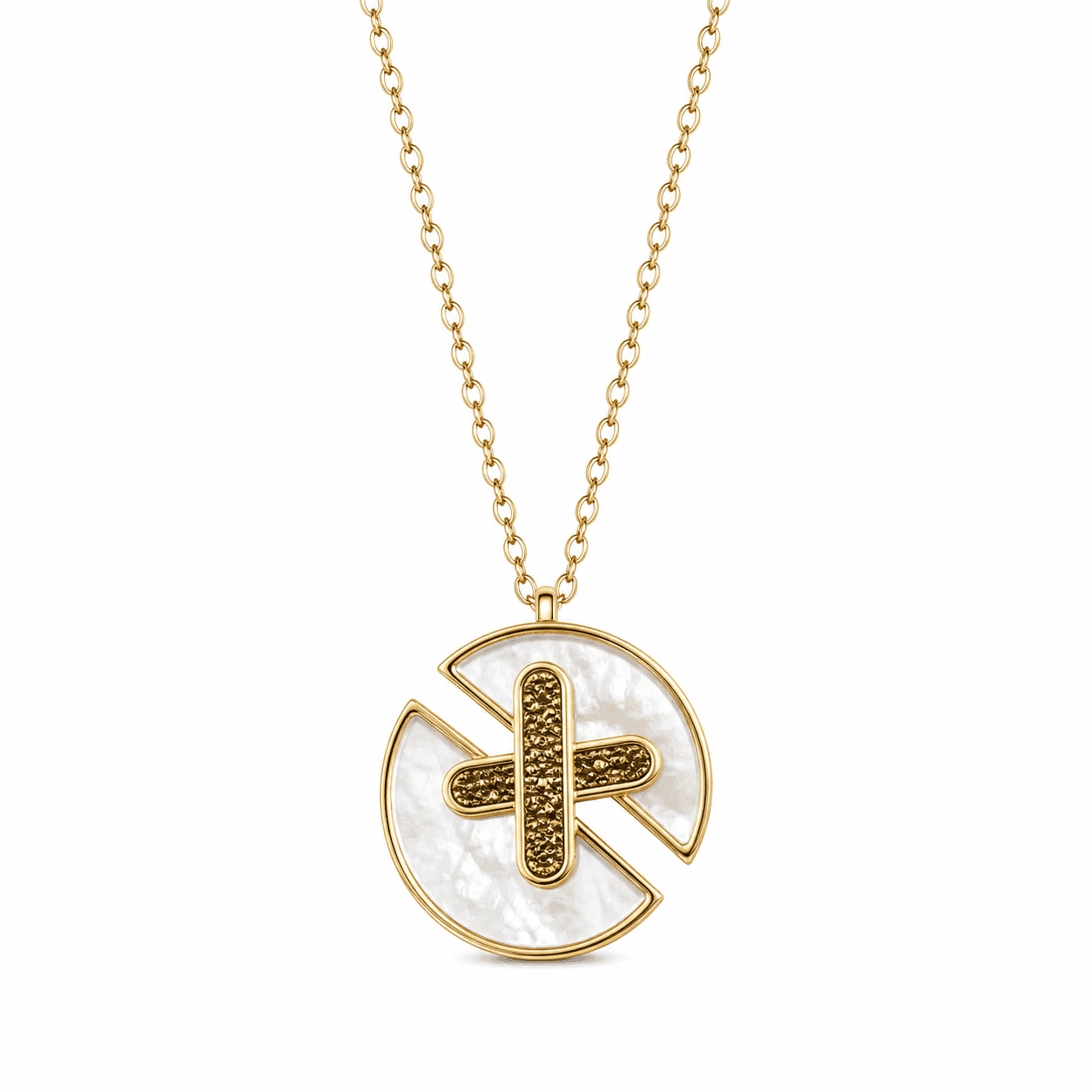 Honoras Img 4473 Mother Of Pearl Knot Disc Necklace front product image