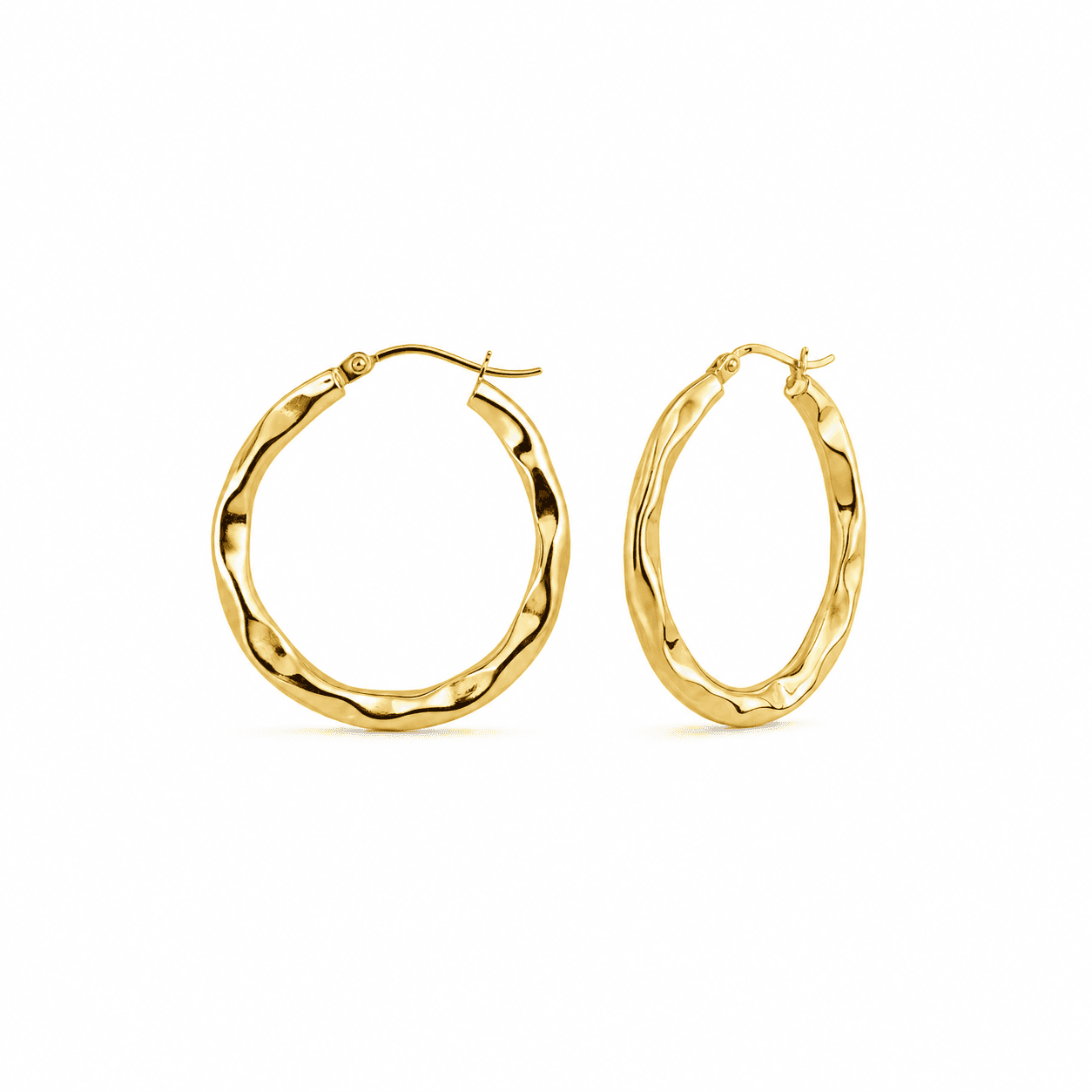 Honoras Img 4712 Large Wavy Ribbon Gold Hoop Earrings front product image